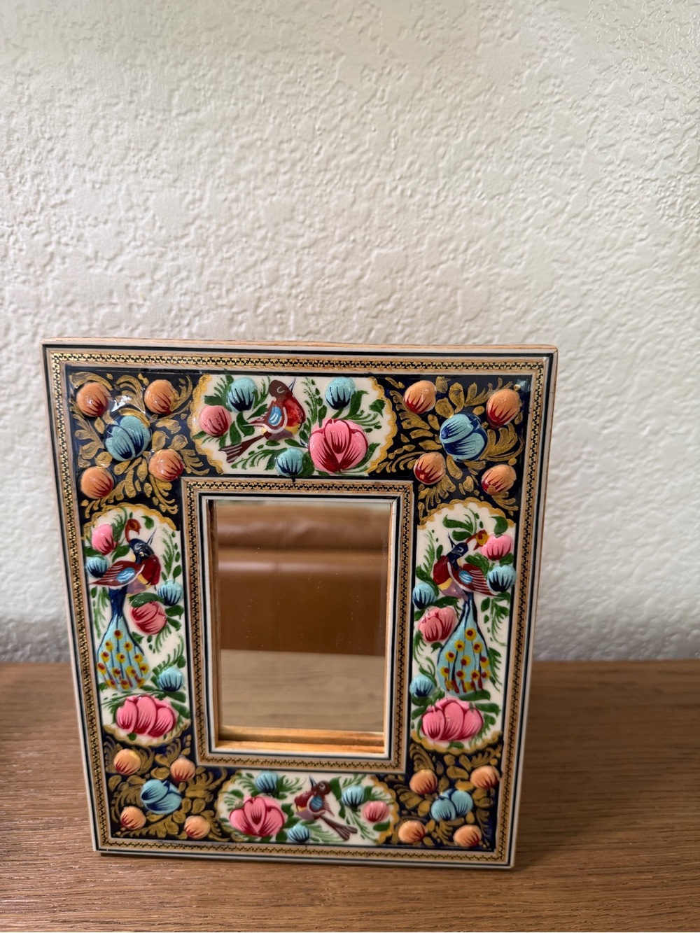 Hand-Painted Floral Decorative Mirror Frame - Multicolor
